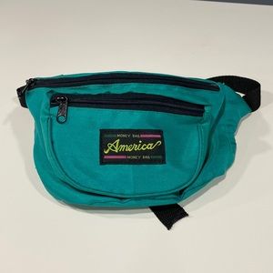 Vintage Green America Fanny Pack. “Money bag”